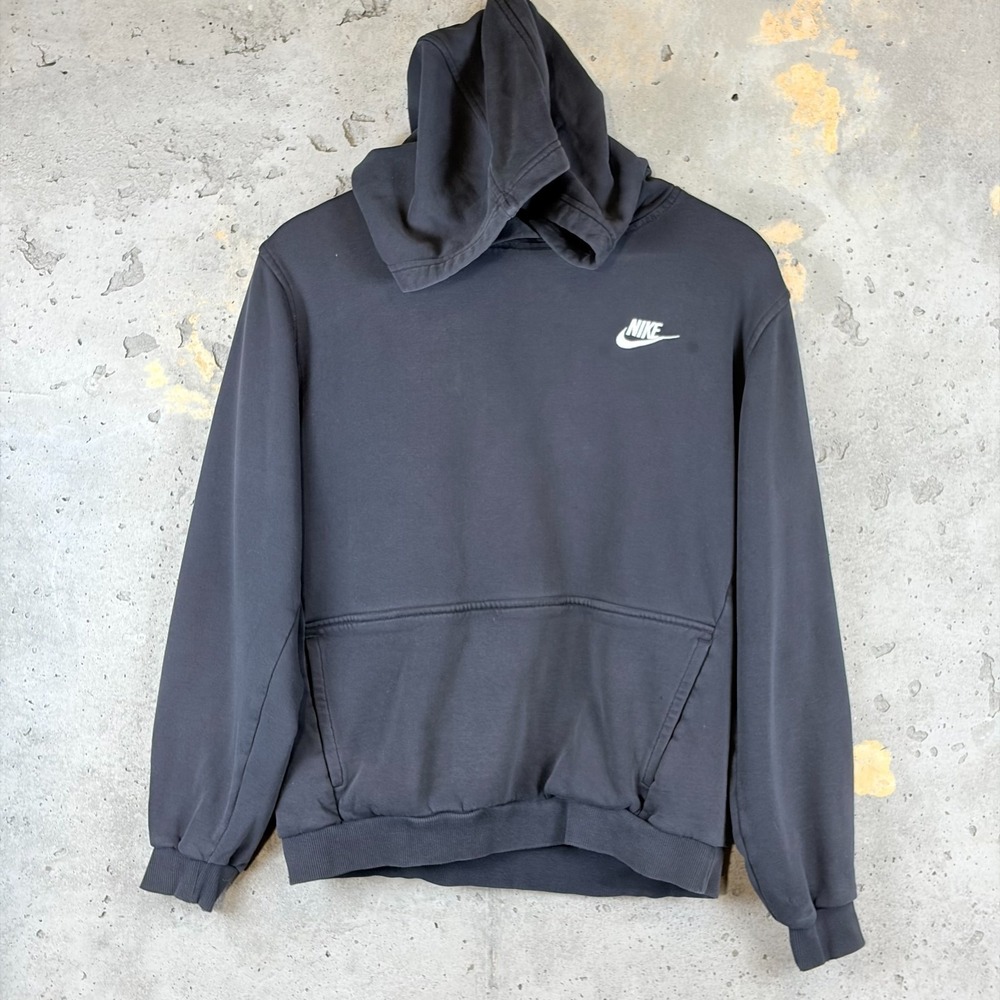Nike Sportswear Club Fleece Hoodie Kids XL Black White Pullover FD3000-010